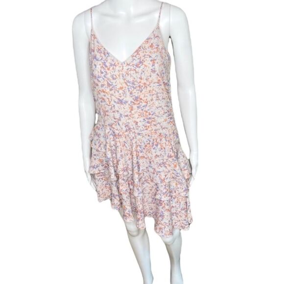 Prose and Poetry Asymmetrical Chiffon Ruffle Floral Spaghetti Strap Dress - Picture 7 of 16